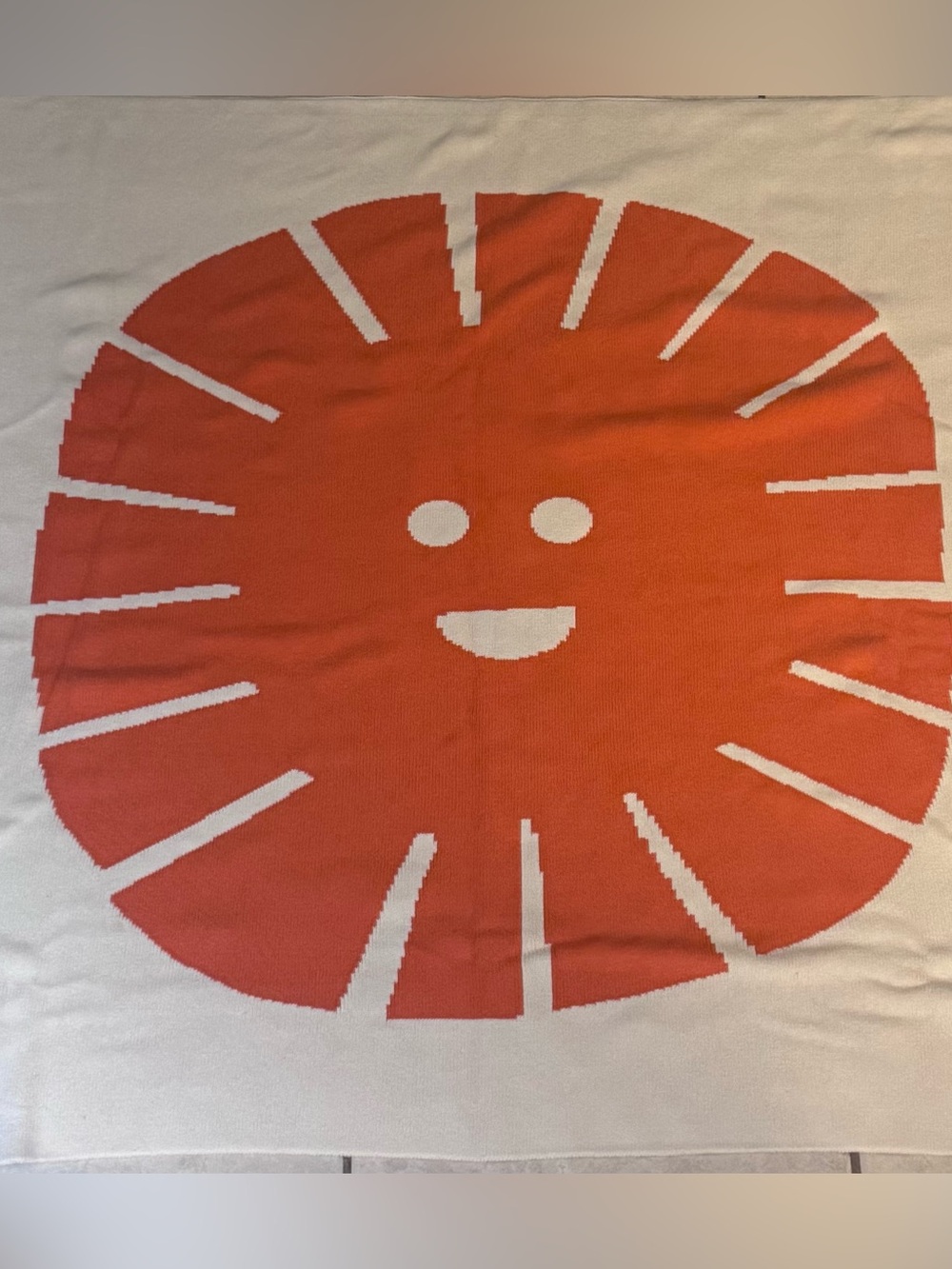 Christian Robinson x Target Reversible Orange and Cream Sun Throw Blanket